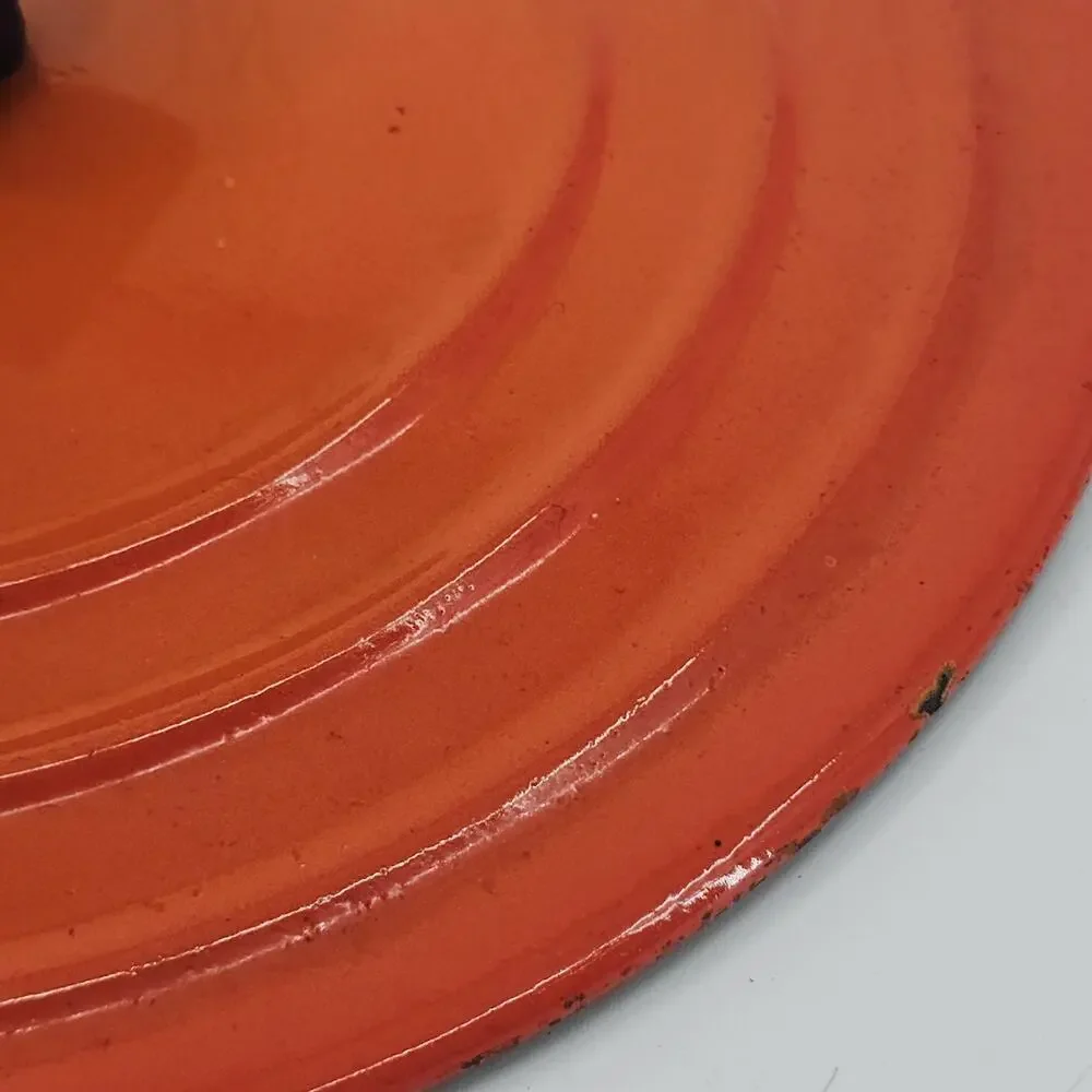 Vintage Le Creuset Flame Orange Volcanique Cast Iron LID ONLY phenolic knob B 9
